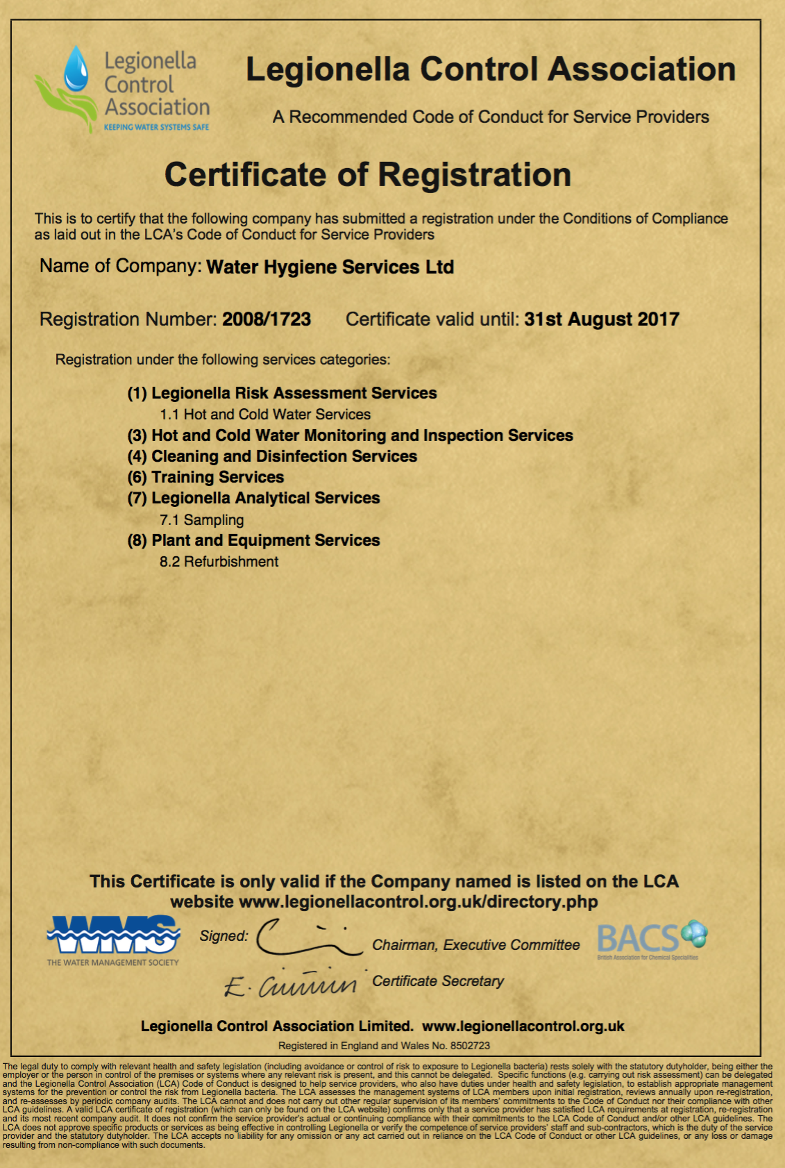 LCA Certificate